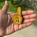 Number One Finger Embroidered Patch